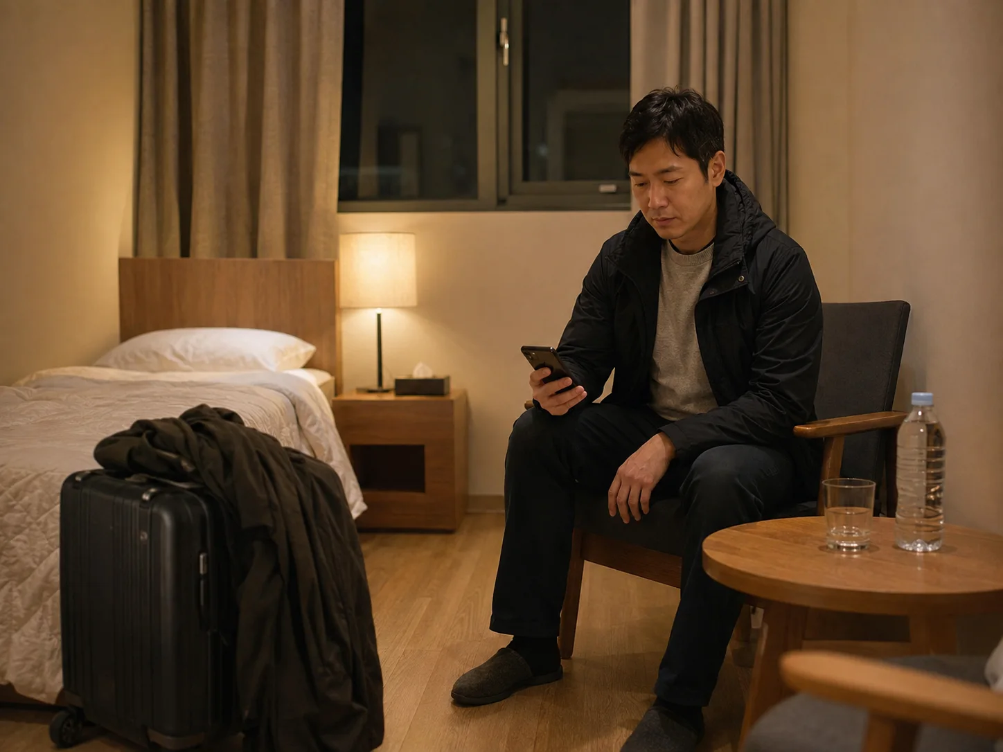 김제출장마사지 | K초이스24 - 김제역 일정을 마치고 신풍동 숙소에서 방문 예정 연락을 확인하며 혼자 기다리는 성인 이용자