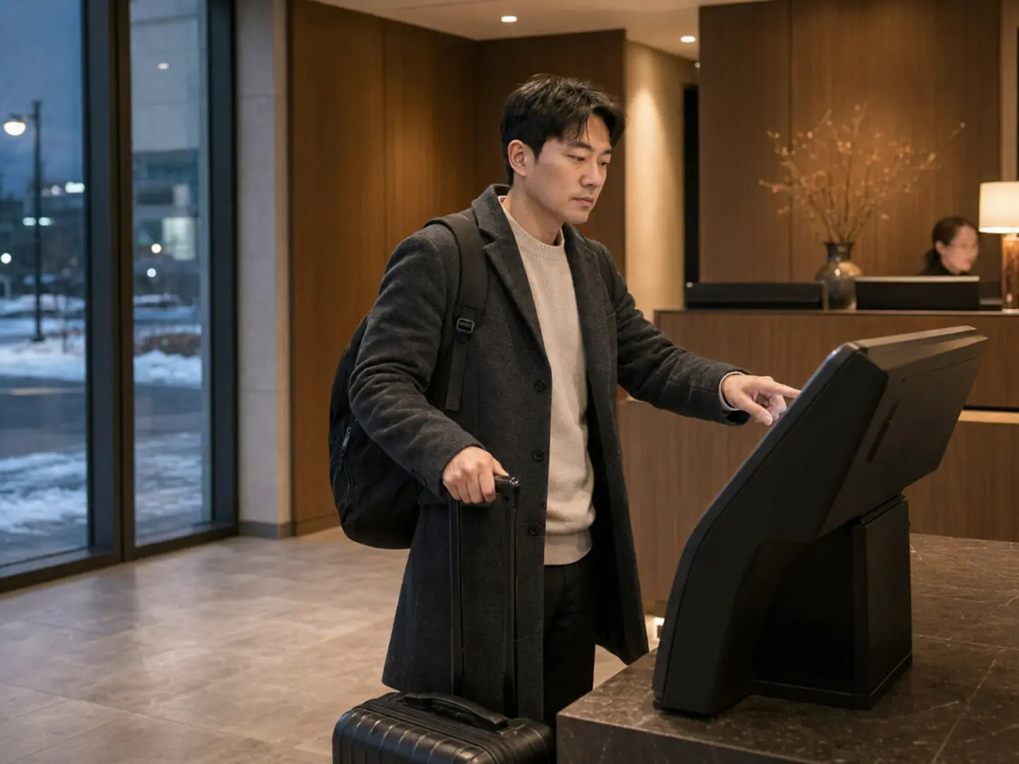 대덕구출장마사지 | K초이스24 - 대전· 대덕구 숙소에 여행가방을 들고 도착해 체크인하는 로컬 에디터 민재