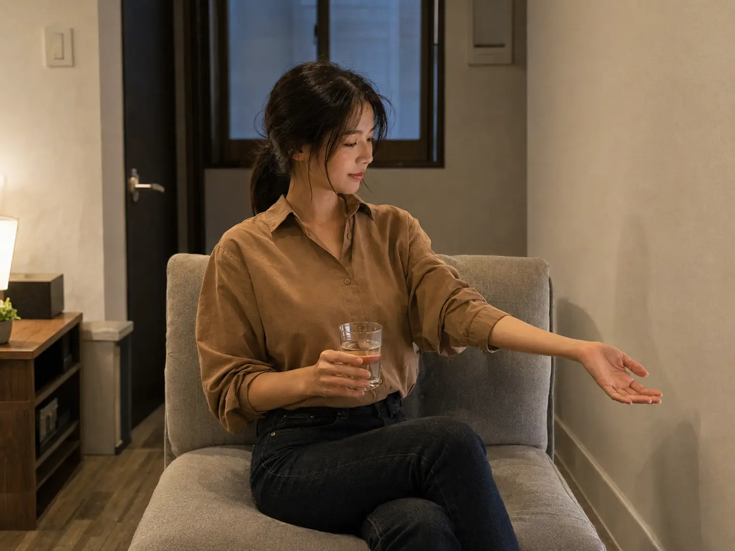 미추홀구출장마사지 | K초이스24 - 인천 미추홀구 시민공원 숙소에서 홈케어를 마친 뒤 물을 마시며 쉬는 로컬 에디터 도하